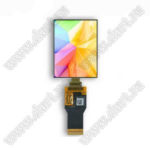 KD024EGOIN144 дисплей AMOLED 2,4-дюймовый LTPS с разрешением 450x600 точек и интерфейсом SPI/MCU/MIPI; 2,4дюйм; Количество цветов 16,7M(24bit); габариты 38,72x51,56x1,00мм