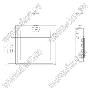 KD104HDFLA0018-C009A-Monitor монитор TFT монитор с интерфейсом HDMI/VGA с диагональю экрана 10,4 дюйма 1024x768 с полным углом обзора и сенсорной панелью; 10,4 inchдюйм; Количество цветов 16,7M; габариты 283,00x225,20x64,00мм