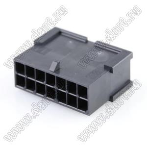 HX30002-14RF (Micro-Fit 3.0™ MOLEX 43020-1401) колодка на кабель (вилка) двухрядная без защелок в панель; шаг 3,0мм; P 3,00мм; 2x7-конт.