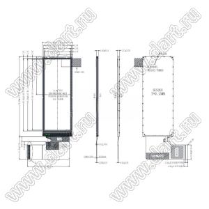 KD029QHFPD002 дисплей IPS 2,9-дюймовый RGB-интерфейс, промышленный ЖК-модуль; 2,9дюйм; Количество цветов 16,7M; габариты 31,20x76,60x2,13мм