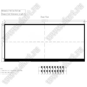 KD145FHFLD002 дисплей IPS 14,5-дюймовый интерфейс LVDS с разрешением 2560x720 пикселей; 14,5дюйм; Количество цветов 16,7M; габариты 363,50x113,50x6,00мм