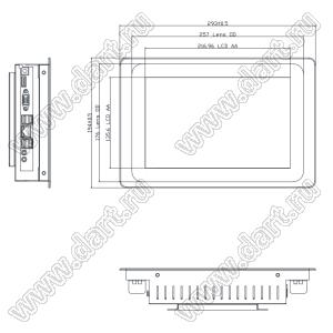 KD101HDFLD053-C064A-Monitor монитор TFT Монитор с интерфейсом HDMI/VGA с диагональю экрана 10,1 дюйма 1280x800 с полным углом обзора и сенсорной панелью; 10,1 inchдюйм; Количество цветов 16,7M; габариты 293,00x194,00x62,00мм