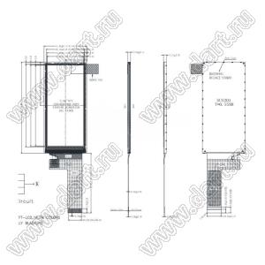 KD029QHFID001 дисплей IPS 2,9-дюймовым интерфейсом ST7701S MIPI IPS Промышленный ЖК-модуль; 2,9дюйм; Количество цветов 16,7M; габариты 31,20x76,60x2,13мм