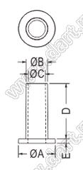 TW-240 втулка изолирующая для транзистора в корпусе TO-220; нейлон-46 (UL); 94V-0; нейлон-66(UL); натуральный