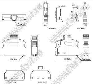 B02-050N11N2-91 кожух вилки SCSI на кабель; 50-конт.