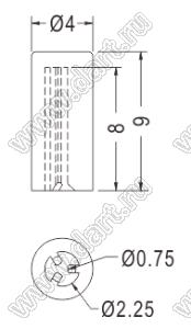 TSC-42 толкатель переключателя; нейлон-66 (UL); натуральный/ черный