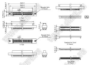 B02-050218EC-9S розетка SCSI IDC на шлейф; 50-конт.
