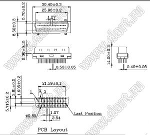 B02-036711EN-20 вилка SCSI прямая на плату; 36-конт.