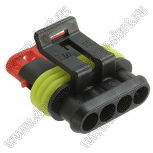 DJ7041-1.5-21AB (TE 282088-1) корпус розетки на провод автомобильной 4 контакта, 1,5 мм; пластик