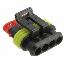DJ7041-1.5-21AB (TE 282088-1) корпус розетки на провод автомобильной 4 контакта, 1,5 мм; пластик