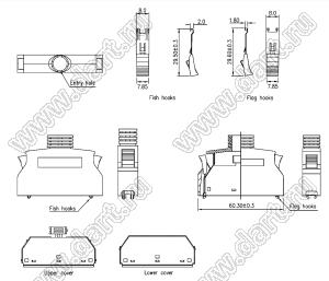 B02-068NC1N2-C1 кожух вилки SCSI на кабель; 68-конт.