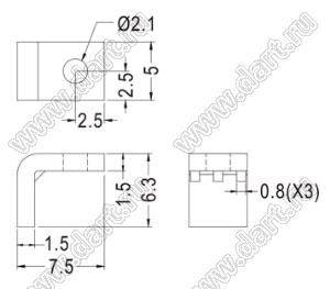 DELT-19V0 уголок крепежный; нейлон-66 (UL); натуральный