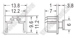 PJBA-45 заглушка гнезда RJ-45; полиэтилен PE; серый