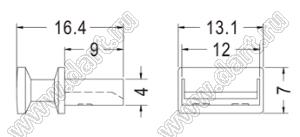 USBC-24 заглушка разъема USB-A; пластик ABS (UL); черный