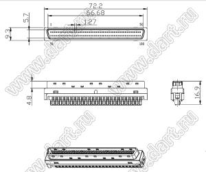 B02-100311CD-01 вилка SCSI на кабель; 40-конт.
