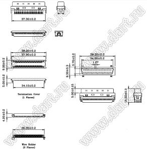 B02-050111E0-70 вилка SCSI IDC на шлейф; 50-конт.