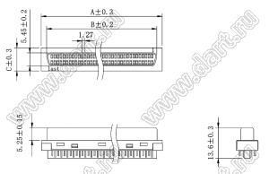 B02-050411E0-01 розетка SCSI на кабель; 50-конт.
