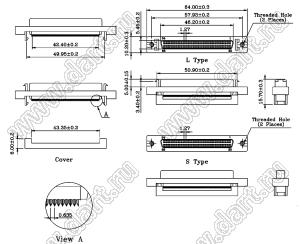 B02-068218EC-AL розетка SCSI на кабель; 68-конт.