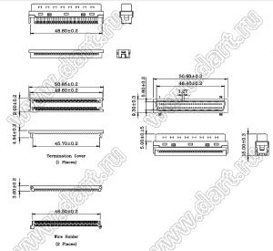 B02-068111E0-60 вилка SCSI IDC на шлейф; 68-конт.