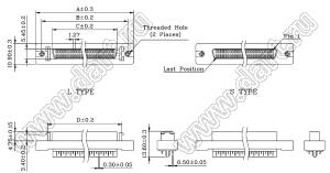 B02-068418EC-0L розетка SCSI на кабель; 68-конт.