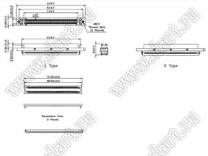 B02-040211EC-6S розетка SCSI IDC на шлейф; 40-конт.