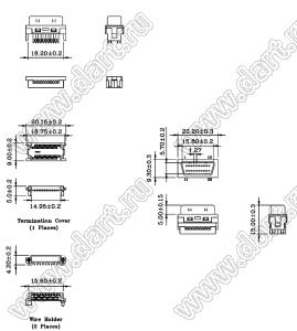 B02-020111E0-70 вилка SCSI IDC на шлейф; 20-конт.