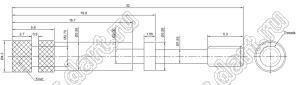 DS1045-09-32004 винт удлиненный UNC#4-40 для разъемов D-SUB; L=32,0мм; латунь никелированная