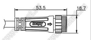 52-200632-02 розетка на кабель; 6(2+4)-конт.; 10A+5A/125V+60V