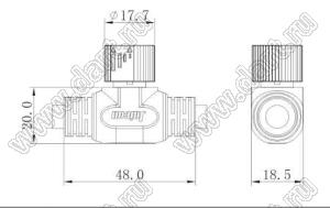 58-200273-12 розетка на кабель; 2-конт.; 10A/300V