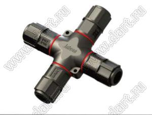 53-200491-40 соединитель 4-х кабелей прямой разборный; 4-конт.; 15A/300V