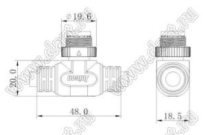 58-100373-12 вилка на кабель; 3-конт.; 10A/300V