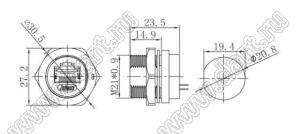 53-400852-01 грездо RJ45 на панель; 8-конт.; 2A/60V