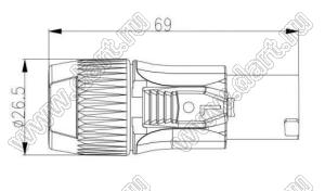 55-110211-02 штекер силовой на провод прямой; 2-конт.; 10A/300V