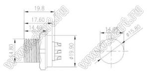 52-200752-01 розетка на панель; 7-конт.; 5A/60V