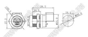 53-400852-03 переходник гнездо-гнездо прямое на панель; 8-конт.; 2A/60V