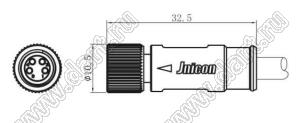 63-200231-02 розетка на кабель; 2-конт.; 3A/60V