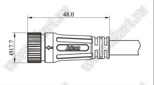 58-200231-02 розетка на кабель; 2-конт.; 10A/300V