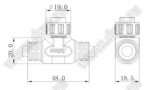 52-200273-22 розетка на кабель; 2-конт.; 10A/300V