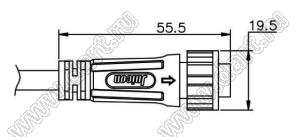 52-200512-02 розетка на кабель; 5-конт.; 8A/125V
