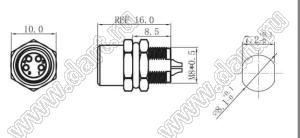 63-200251-01 розетка на панель; 2-конт.; 3A/60V