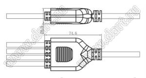 81-000074-14-4 разветвитель на 4 кабеля; 4-конт.; 10A/125V