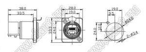 68-400851-05 переходник RJ45 на панель угловой без заглушки; 8-конт.