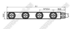 58-200272-04 блок параллельных гнезд на кабель; 4-конт.; 10A/300V