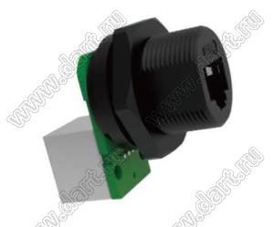 53-400852-04 переходник гнездо-гнездо угловое на панель; 8-конт.; 2A/60V