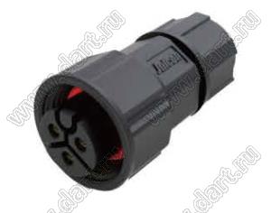 53-200512-01 розетка на кабель; 5(3+2)-конт.; 15A+5A/300V+60V