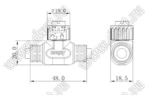 52-100373-12 вилка на кабель; 3-конт.; 10A/300V
