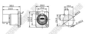 68-400851-06 переходник RJ45 на панель угловой с заглушкой; 8-конт.