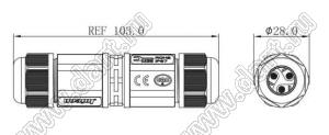 51-000492-01 соединитель 5 кабелей прямой разборный; 4-конт.; 30A/300V