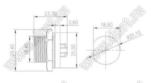 53-101852-01 вилка на панель; 18-конт.; 5A/60V