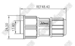 53-200512-01 розетка на кабель; 5(3+2)-конт.; 15A+5A/300V+60V